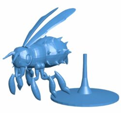 Honey bee and hanging stand B010523 file Obj or Stl free download 3D Model for CNC and 3d printer