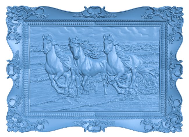 Horse painting T0007866 download free stl files 3d model for CNC wood carving
