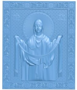 Icon of the Blessed Virgin Mary T0007843 download free stl files 3d model for CNC wood carving