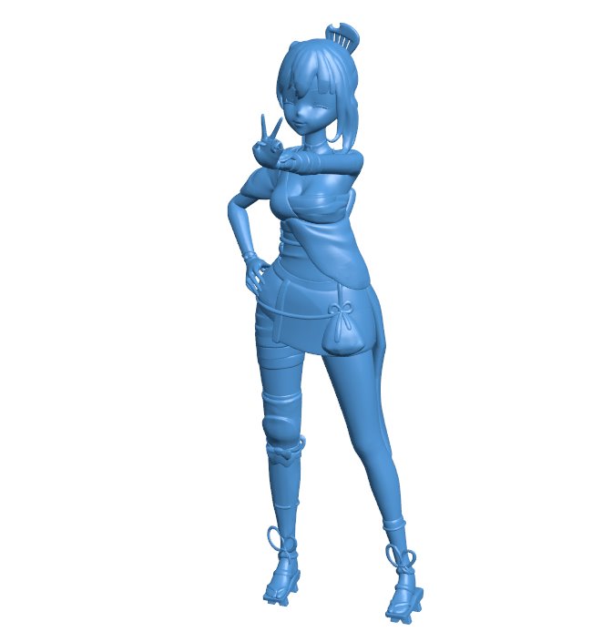 Japanese female martial artist B010555 3d model file for 3d printer