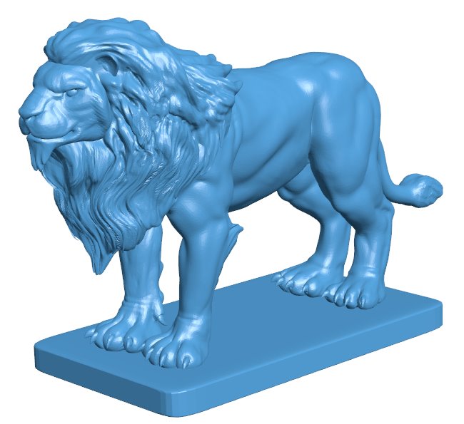 Lion on a stone pedestal B010677 3d model file for 3d printer