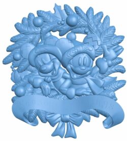 Mickey Christmas T0008195 download free stl files 3d model for CNC wood carving