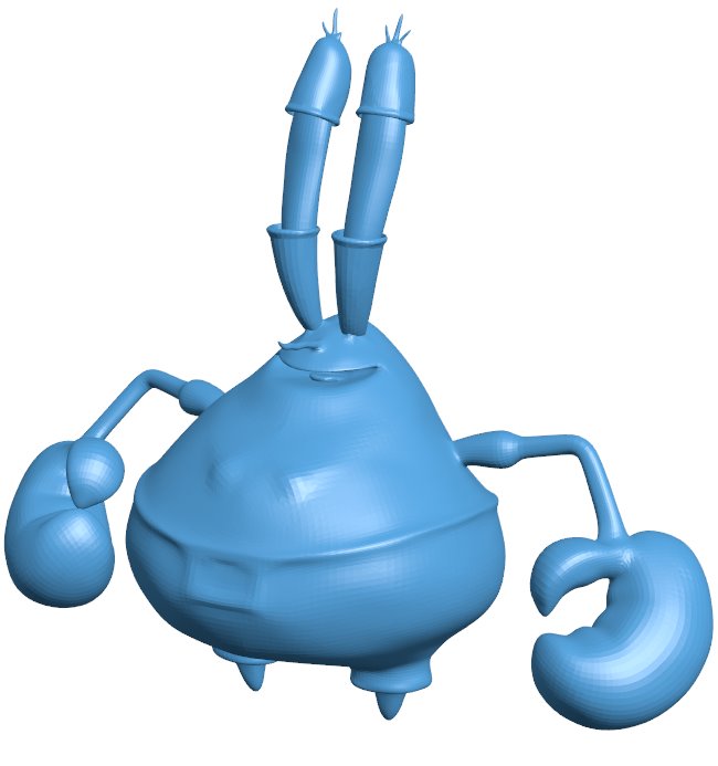 Mr Krabs B010673 3d model file for 3d printer