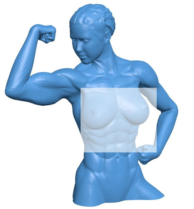 Muscle girl B010565 3d model file for 3d printer