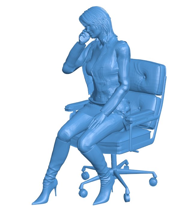 Office Women B010531 file Obj or Stl free download 3D Model for CNC and 3d printer