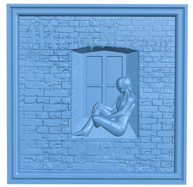 Painting of a girl by the window T0007872 download free stl files 3d model for CNC wood carving
