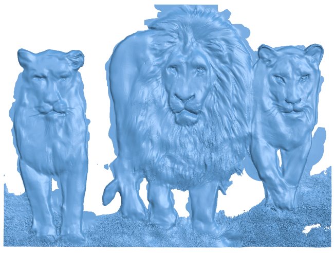 Painting of a lion and a lioness T0007873 download free stl files 3d model for CNC wood carving