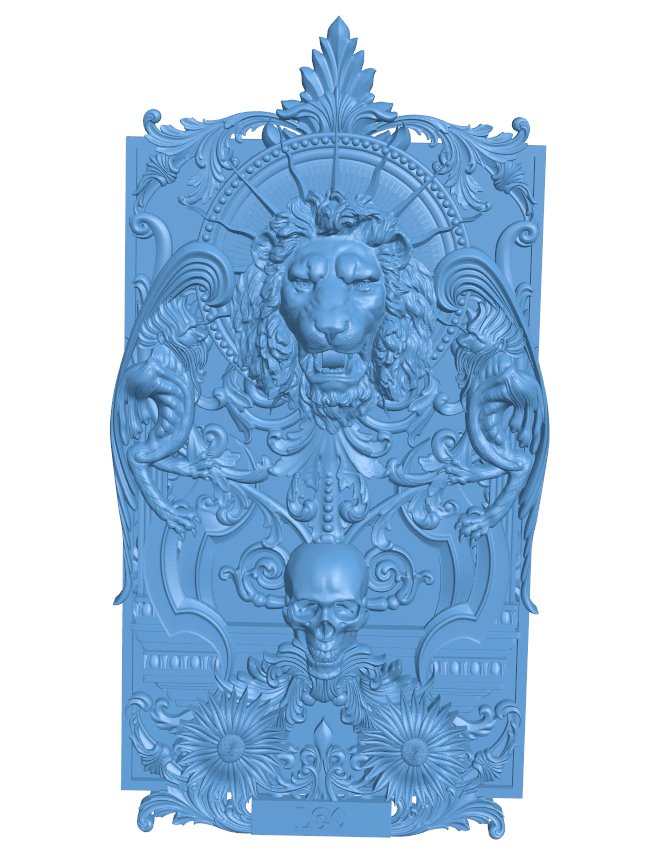 Pattern decor design lion T0008078 download free stl files 3d model for CNC wood carving