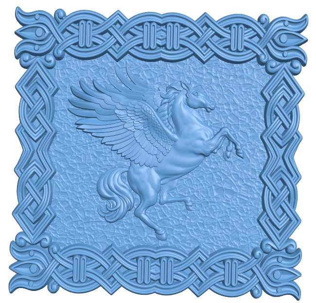 Pegasus painting T0008250 download free stl files 3d model for CNC wood carving