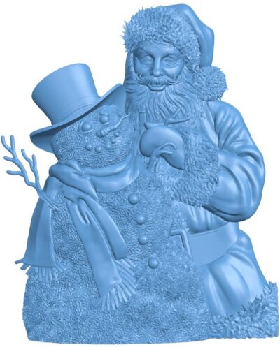 Santa and snowman T0008217 download free stl files 3d model for CNC wood carving