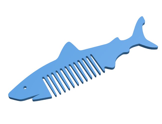 Shark comb B010549 file 3d model for 3d printer
