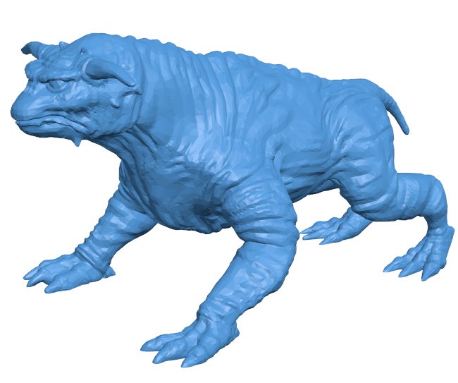 Terror dog B010516 file Obj or Stl free download 3D Model for CNC and 3d printer