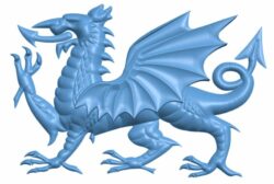 The Welsh Dragon T0008059 download free stl files 3d model for CNC wood carving