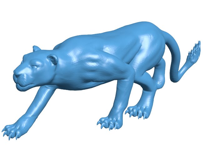 The female lion is stalking its prey B010683 3d model file for 3d printer