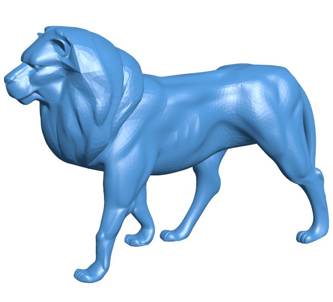 The lion is walking B010548 file 3d model for 3d printer