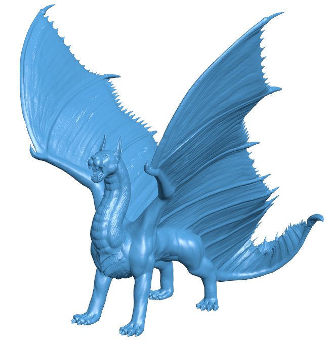 The lioness has flying wings B010684 3d model file for 3d printer