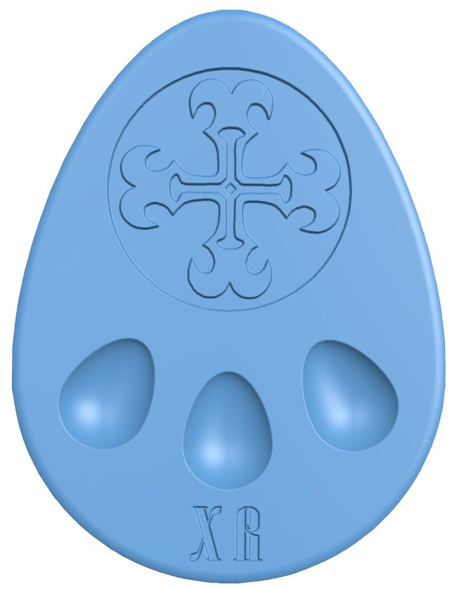 Triple easter tray T0007860 download free stl files 3d model for CNC wood carving