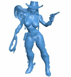 Western cowgirl B010647 3d model file for 3d printer