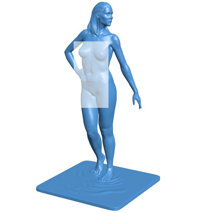 Woman goes swimming B010530 file Obj or Stl free download 3D Model for CNC and 3d printer