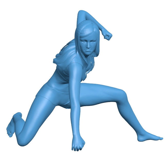 Woman practicing martial arts B010689 3d model file for 3d printer