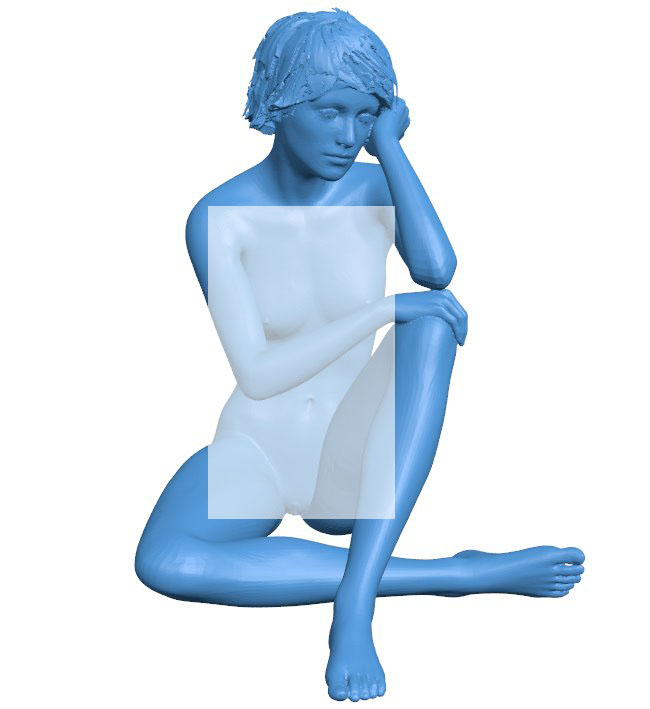 Woman sitting sad B010624 3d model file for 3d printer