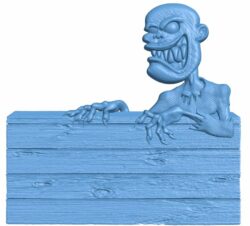 Zombie sign T0008178 download free stl files 3d model for CNC wood carving