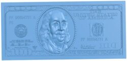 100 US dollar banknote T0008541 download free stl files 3d model for CNC wood carving