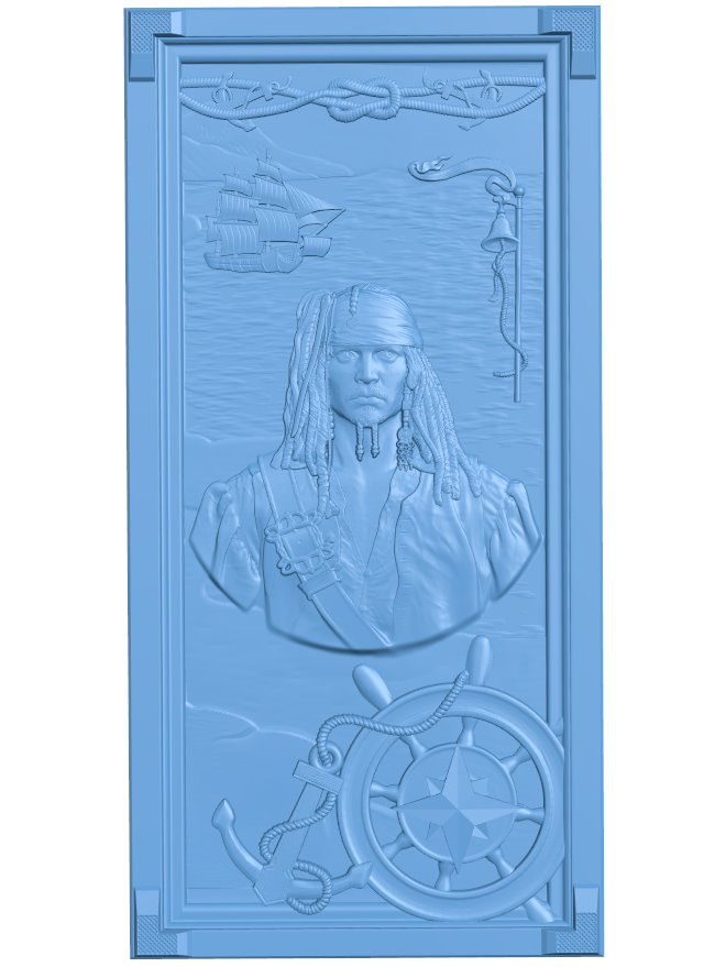 Backgammon Jack Sparrow T0008621 download free stl files 3d model for CNC wood carving