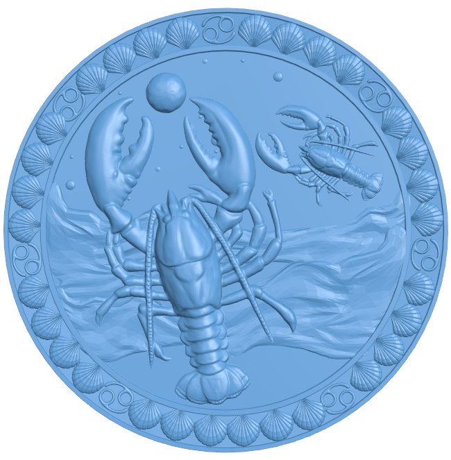 Cancer – Zodiac pattern T0008623 download free stl files 3d model for CNC wood carving