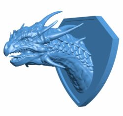 Dragon head wall mount B010818 3d model file for 3d printer