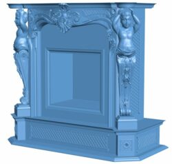 Fireplace T0008672 download free stl files 3d model for CNC wood carving