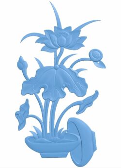 Flower painting T0008523 download free stl files 3d model for CNC wood carving