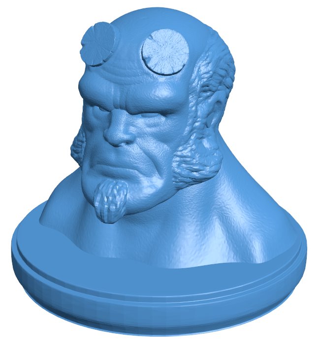 Hellboy bust B010812 3d model file for 3d printer