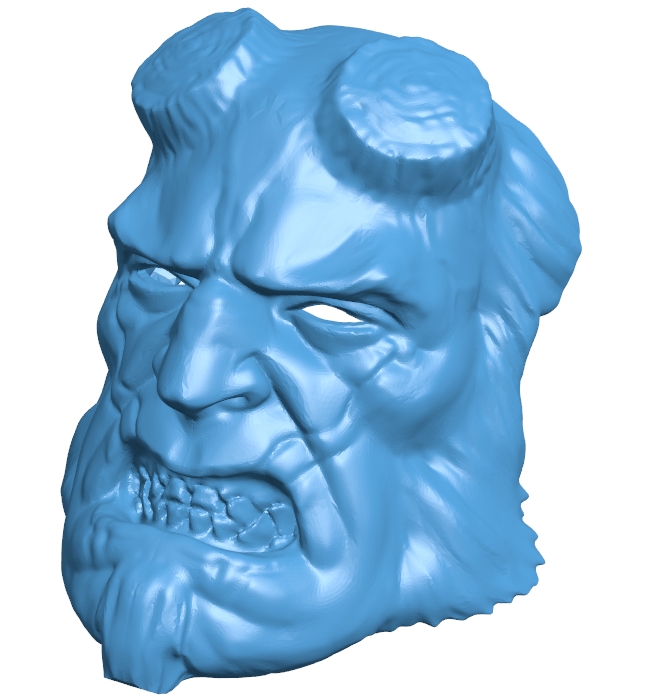 Hellboy mask B010739 3d model file for 3d printer