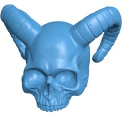 Horned skull B010744 3d model file for 3d printer