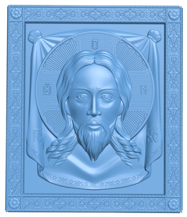 Icon of Jesus Christ T0008593 download free stl files 3d model for CNC wood carving