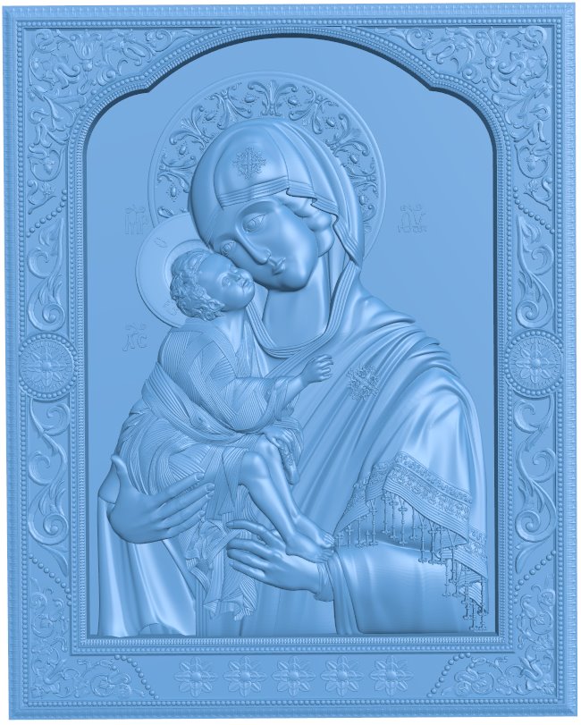 Icon of Our Lady of the Don T0008844 download free stl files 3d model for CNC wood carving