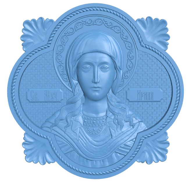 Icon of Saint Irene T0008891 download free stl files 3d model for CNC wood carving