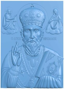 Icon of Saint Nicholas T0008595 download free stl files 3d model for CNC wood carving