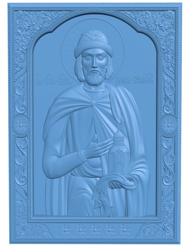 Icon of Saint Oleg T0008845 download free stl files 3d model for CNC wood carving