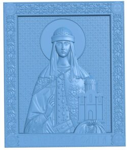 Icon of Saint Princess Olga T0008846 download free stl files 3d model for CNC wood carving