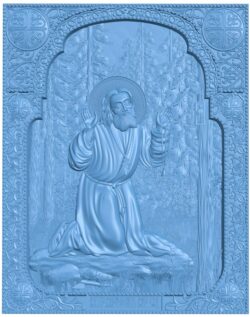 Icon of Seraphim of Sarov T0008596 download free stl files 3d model for CNC wood carving