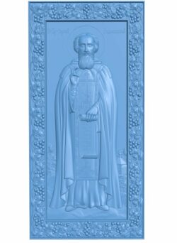 Icon of the Holy Venerable Sergius of Radonezh T0008849 download free stl files 3d model for CNC wood carving