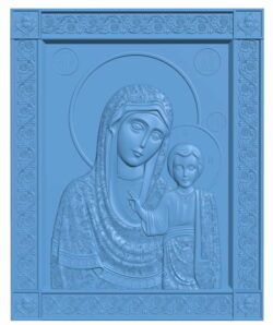 Icon of the Kazan Most Holy Theotokos T0008597 download free stl files 3d model for CNC wood carving