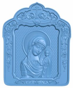 Icon of the Kazan Mother of God T0008559 download free stl files 3d model for CNC wood carving