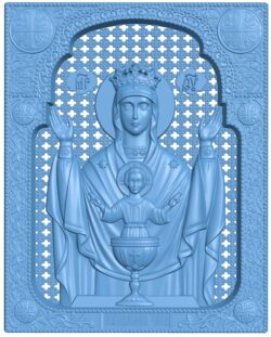Icon of the Mother of God Inexhaustible Chalice T0008598 download free stl files 3d model for CNC wood carving