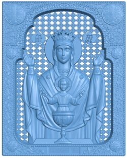 Icon of the Mother of God Inexhaustible Chalice T0008598 download free stl files 3d model for CNC wood carving