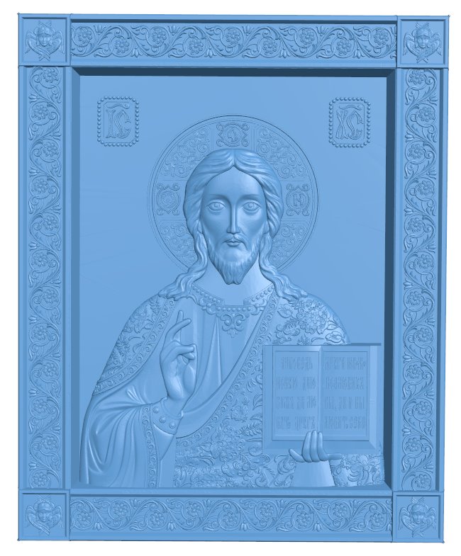 Icon of the Pantocrator T0008560 download free stl files 3d model for CNC wood carving