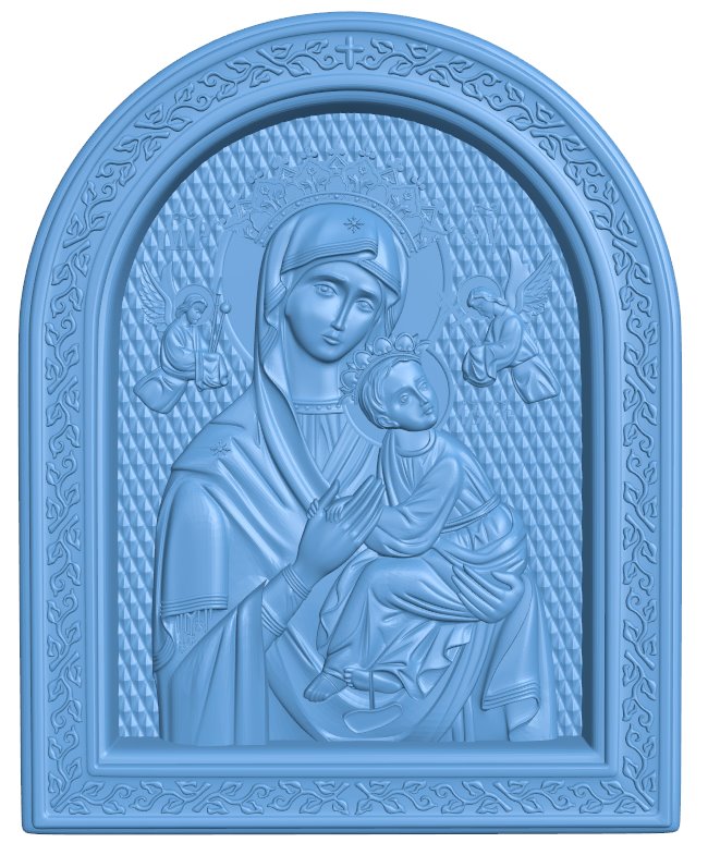 Icon of the Passionate Icon of the Mother of God T0008850 download free stl files 3d model for CNC wood carving