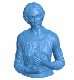 Lady with primroses B010855 3d model file for 3d printer